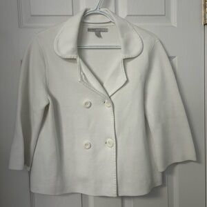 Old Navy White Double-Breasted Pea Coat